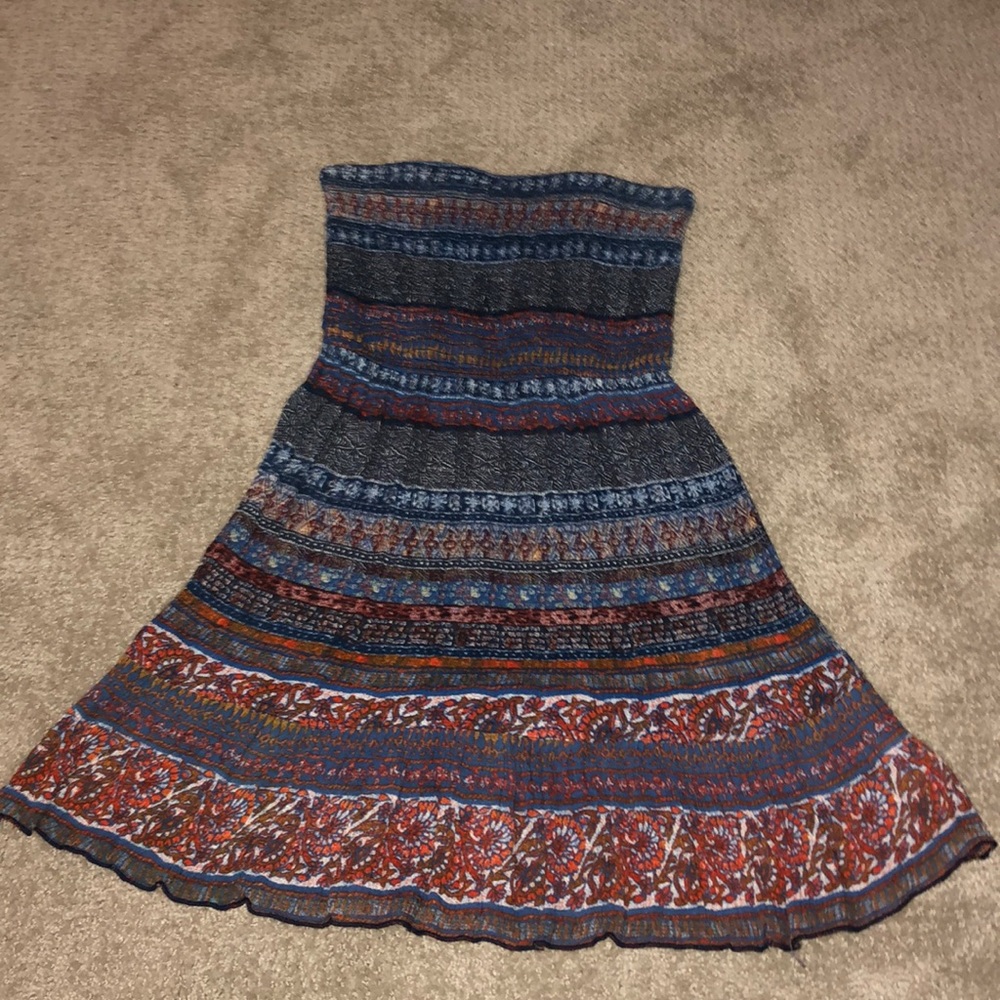 Multi Color Strapless Dress